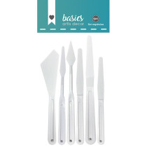 CONJ. 6 ESPATULAS DE PLASTICO BRANCAS 