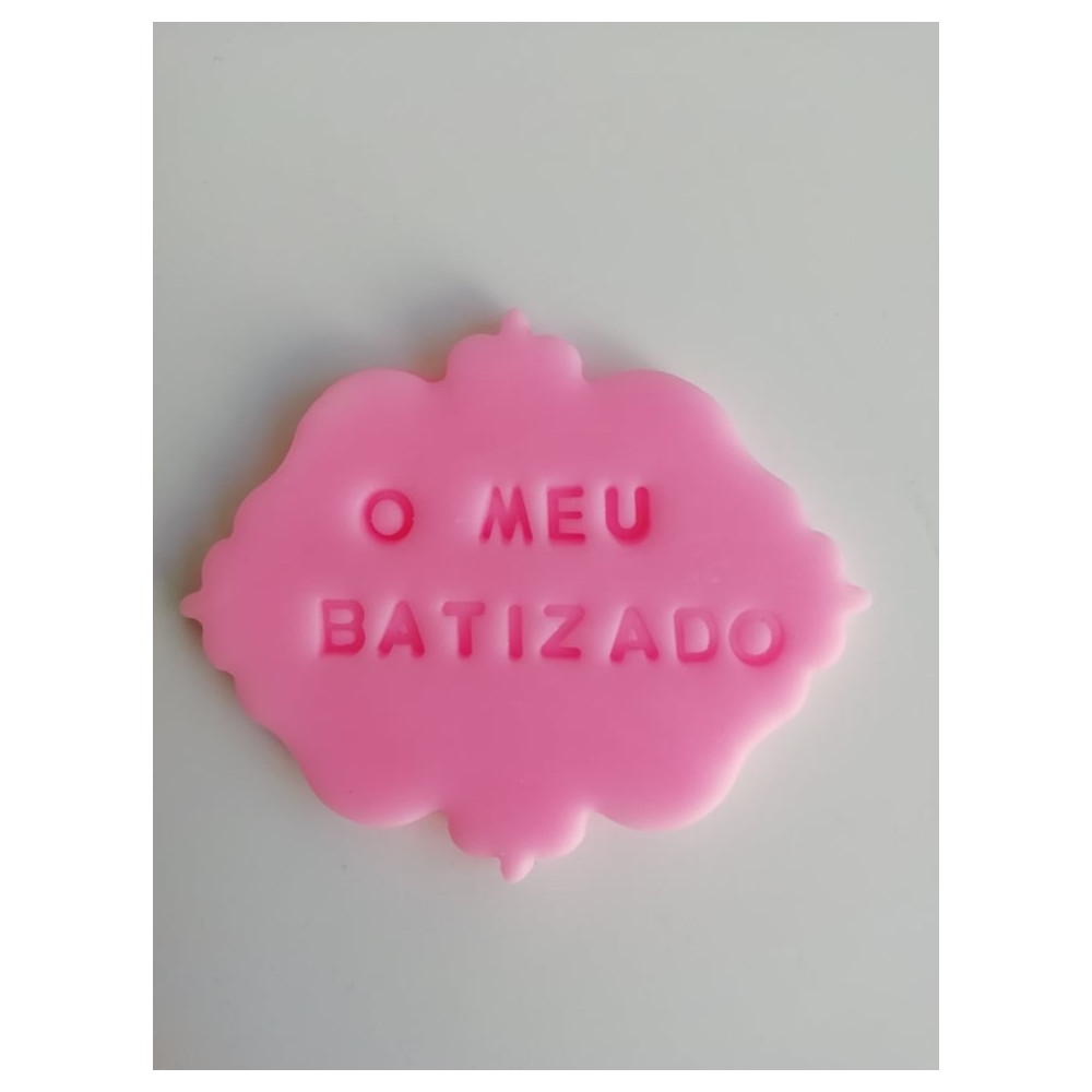 Placa Rosa " O Meu Batizado"