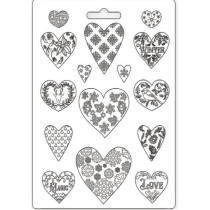 Molde A4 PVC  Flexivel Corações Natal STAMPERIA