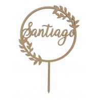 Topo de Bolo c/nome personalizável MDF