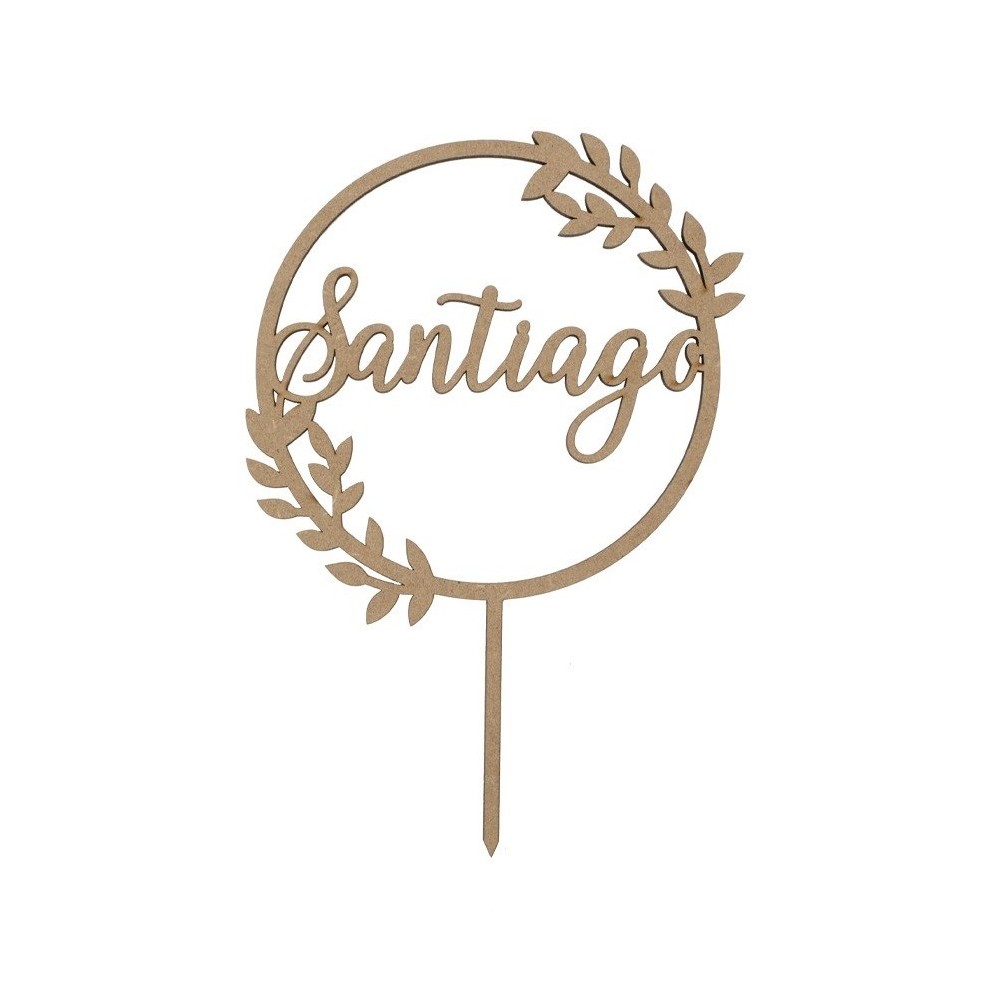 Topo de Bolo c/nome personalizável MDF