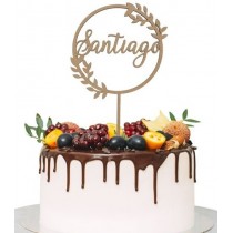 Topo de Bolo c/nome personalizável MDF