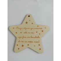 Estrela com gravação a laser