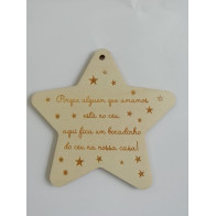 Estrela com gravação a laser
