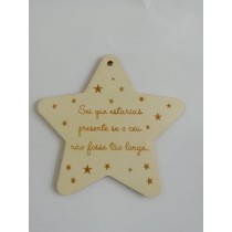 Estrela com gravação a laser