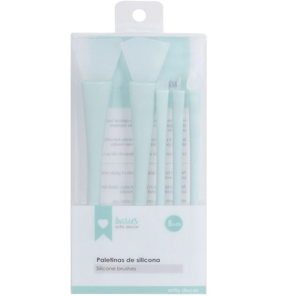 CONJ. 5 PINCEIS SILICONE MINT 13.5-15CM