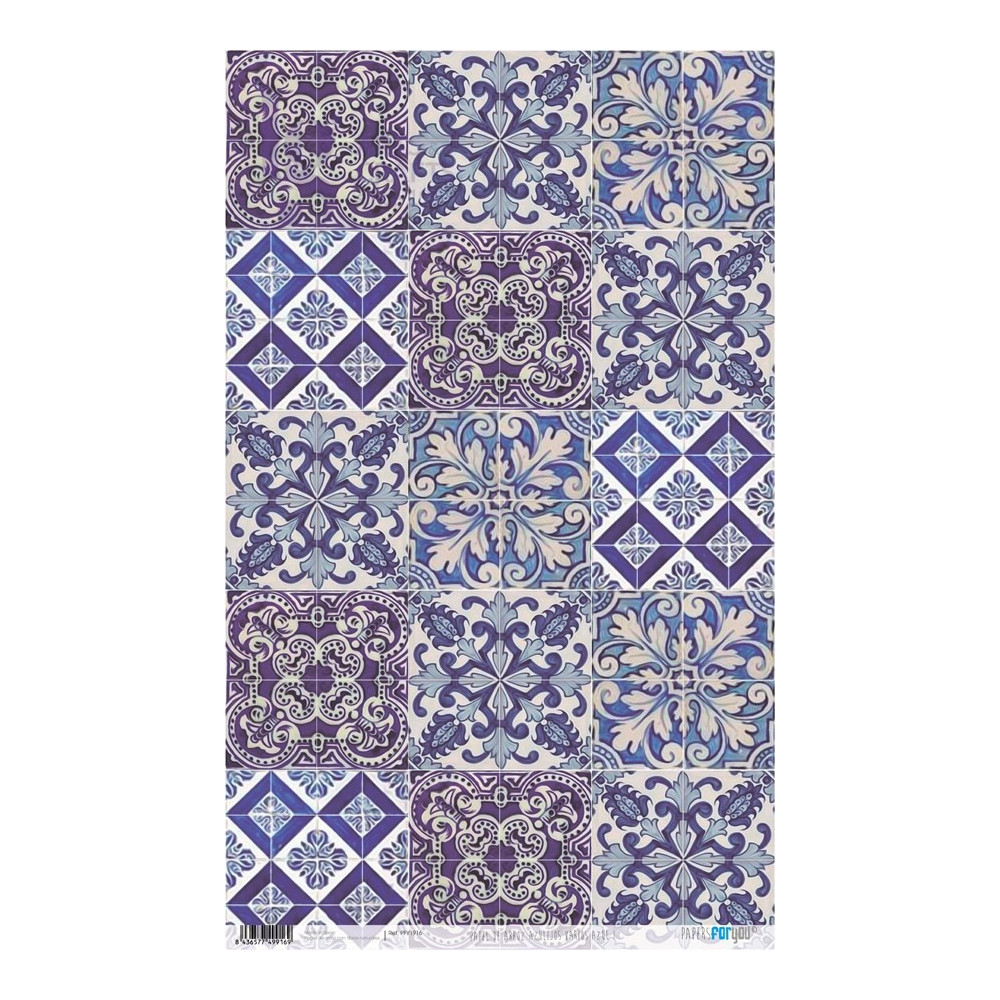 Papel arroz azulejo várioz azuis