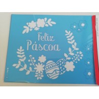 Stencil Feliz Páscoa OPA