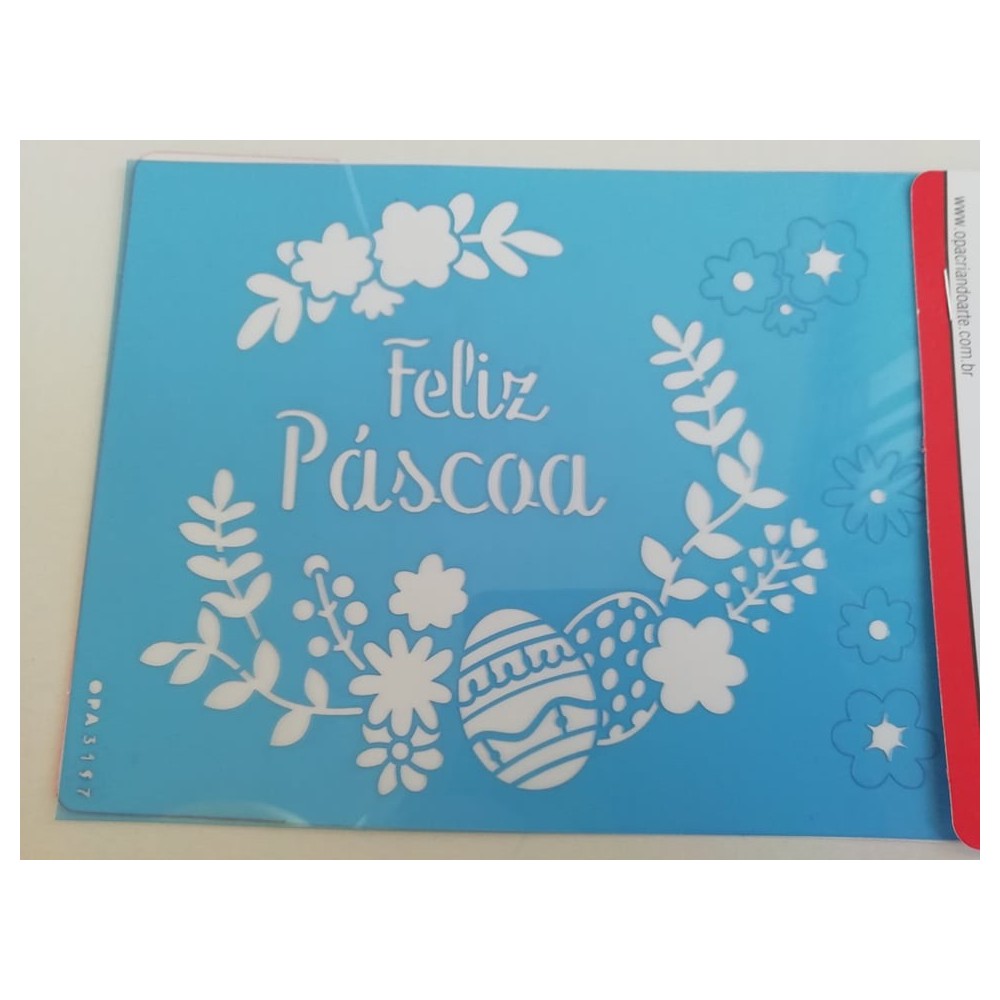 Stencil Feliz Páscoa OPA