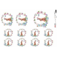 Papel Decoupage Grinalda Coelho