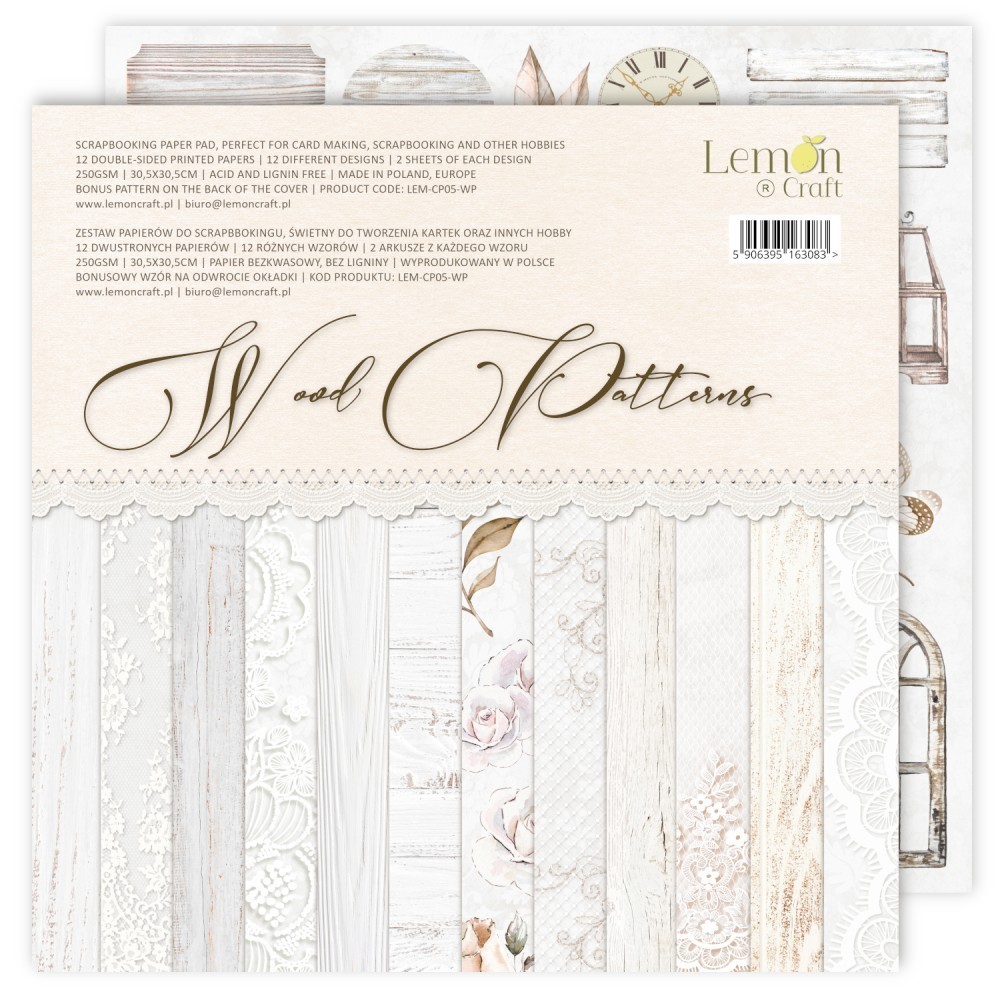 BLOCO SCRAPBOOK WOOD PATTERNS Lemon Craft
