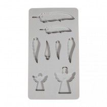 MOLDE SILICONE ANJOS + ASAS +PENAS 