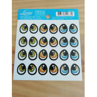 Stickers de olhos coloridos com forma de gota