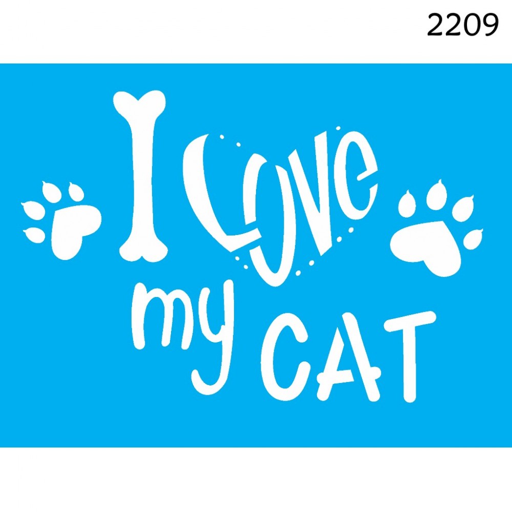 STENCIL OPA PET I LOVE MY CAT