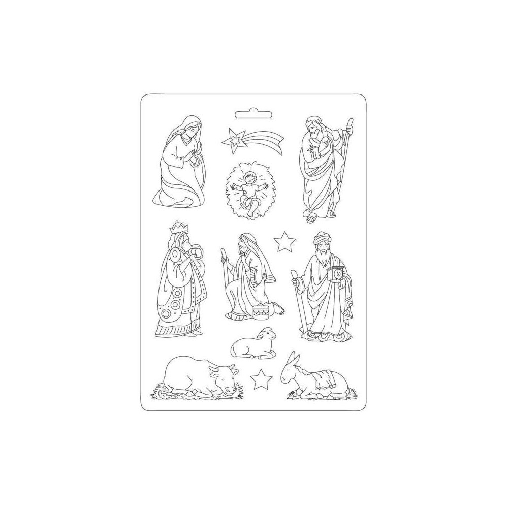 Molde A4  PVC flexível  presépio STAMPERIA