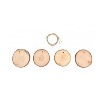 CONJ. 4 RODELAS MADEIRA D. 6.5-7.5CM