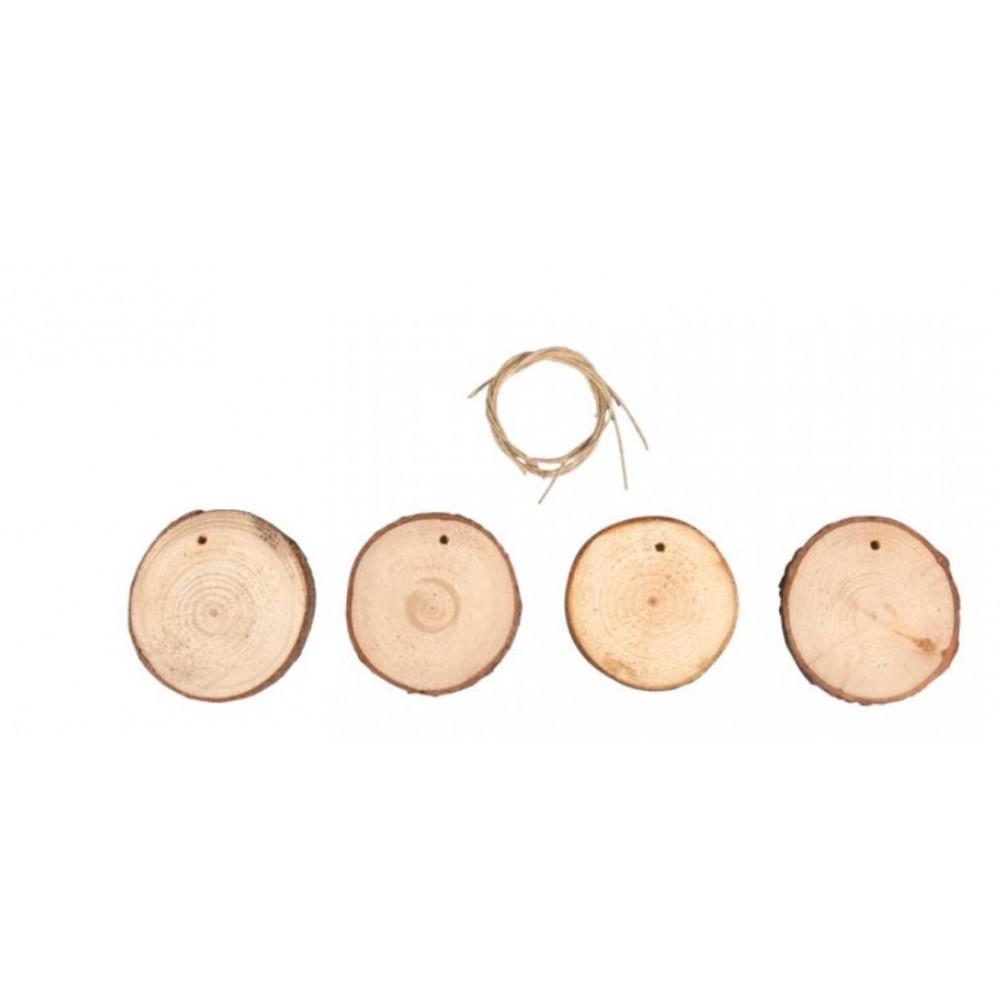 CONJ. 4 RODELAS MADEIRA D. 6.5-7.5CM