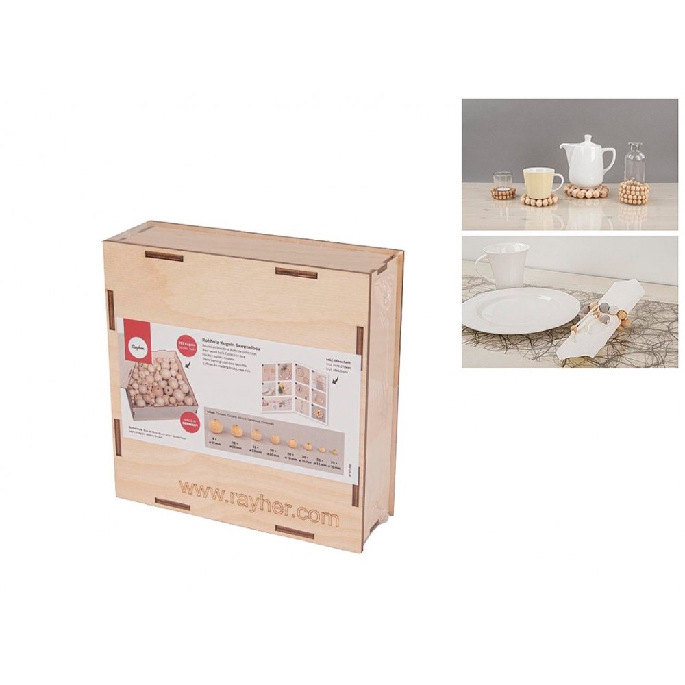 CAIXA C/BOLAS MADEIRA 