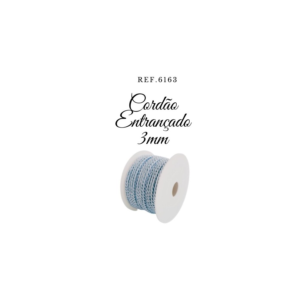 Cordão Entrançado 3mm Cores