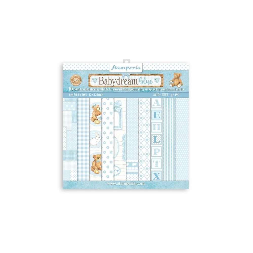 Bloco Papel Scrapbooking Babydream Blue STAMPERIA