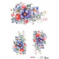 PAPEL DECOUPAGE FLOR AZUL