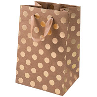 Saco Papel Kraft Pontos Dourados