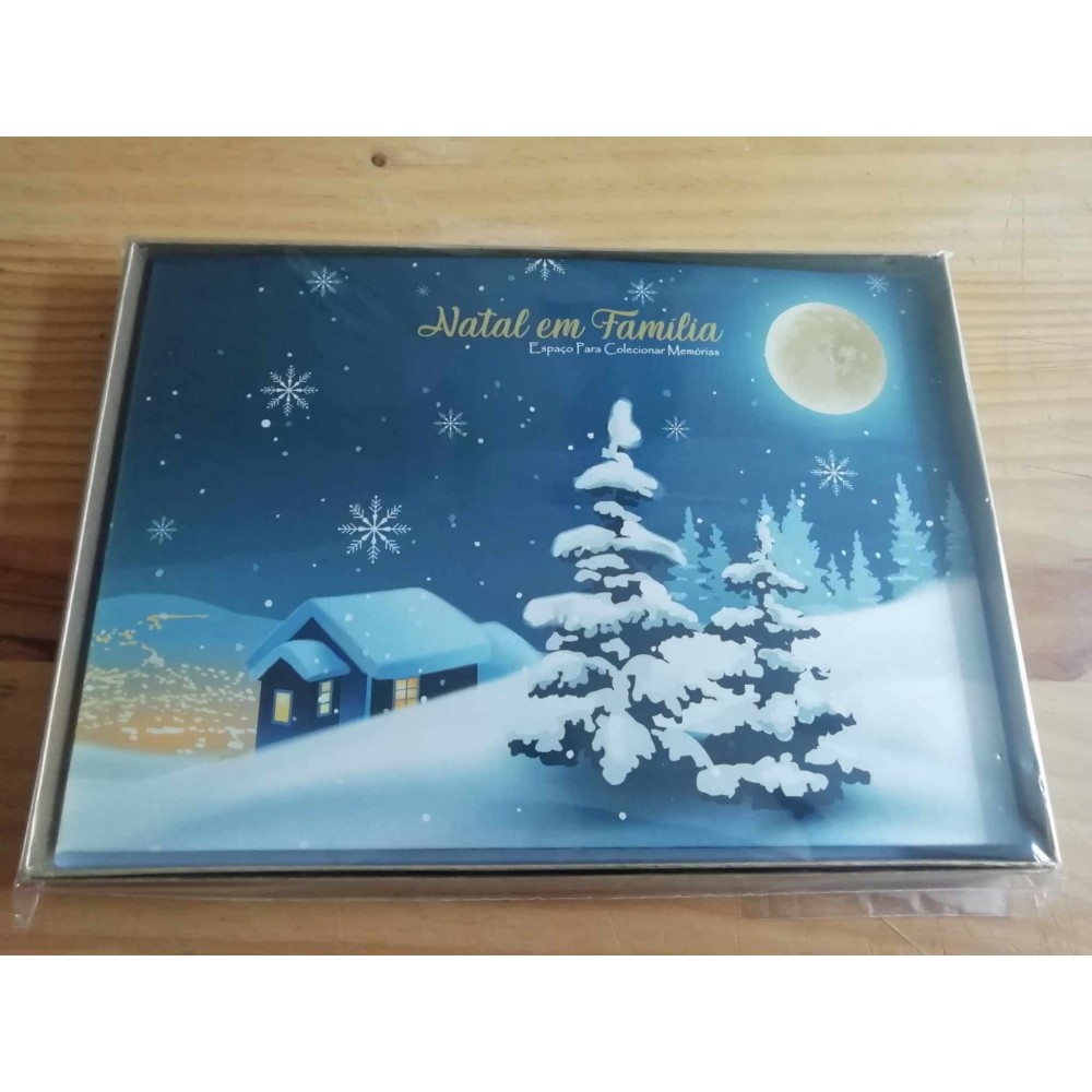 Livro/Albúm de NATAL EM FAMILIA c/ caixa Dourada