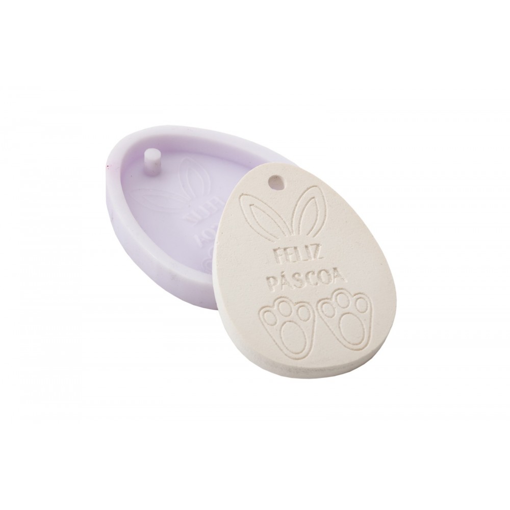 MOLDE SILICONE FELIZ PASCOA