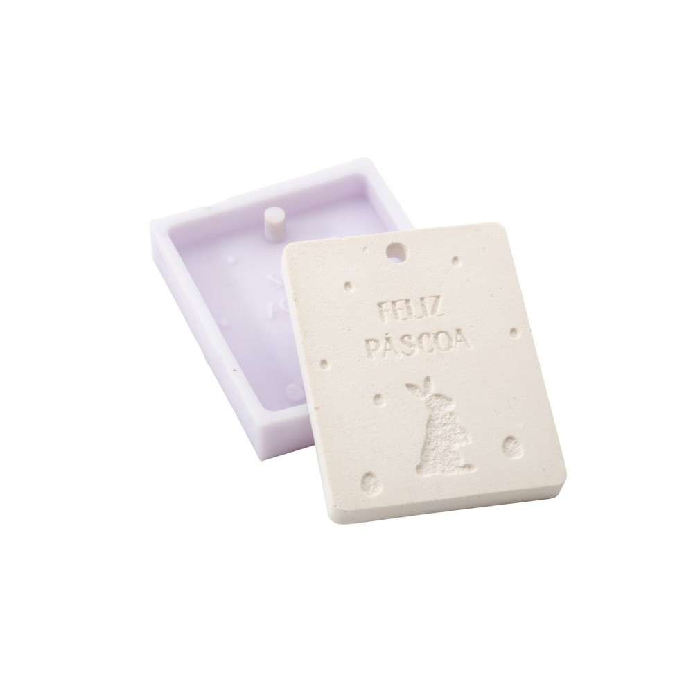 MOLDE SILICONE FELIZ PASCOA