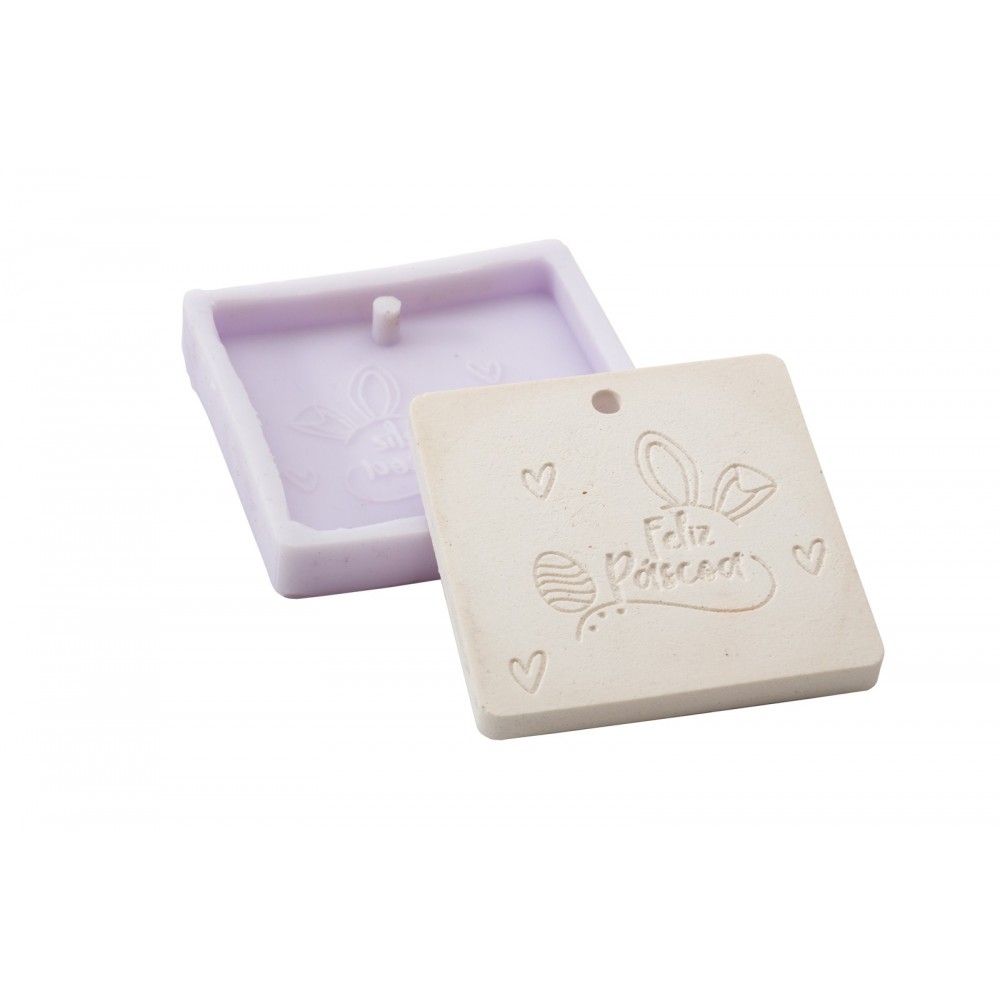 MOLDE SILICONE FELIZ PASCOA