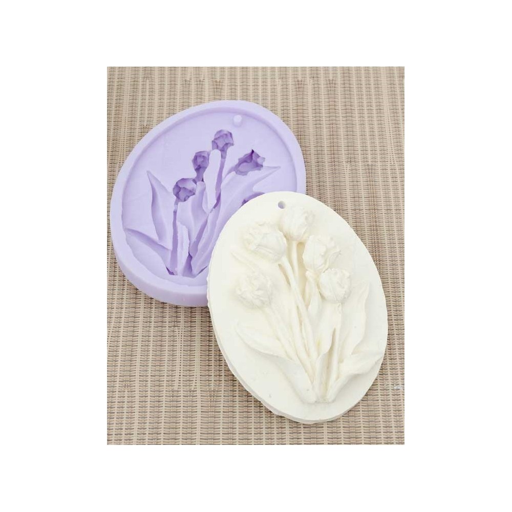 MOLDE SILICONE PLACA TULIPAS