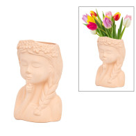 CACHE POT MENINA C/TRANÇA