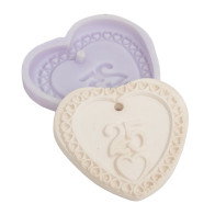 MOLDE SILICONE CORAÇAO 25 ANOS