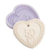 MOLDE SILICONE CORAÇAO 50 ANOS