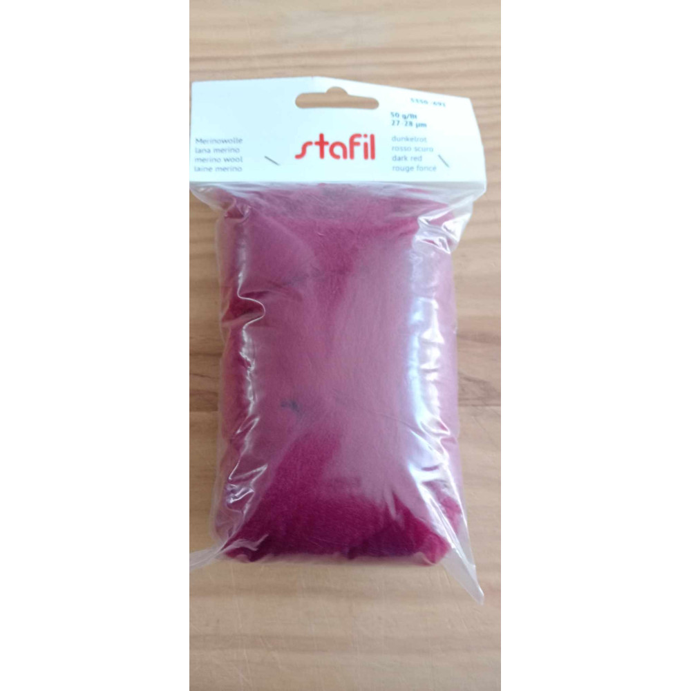 Lã Mágica Vermelho Escuro - Merino Wool 50g