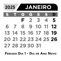 Mini Calendário 2025